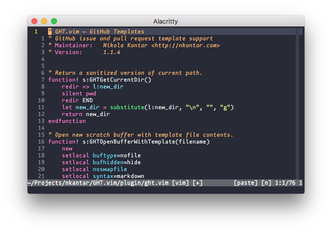 Vim statusline